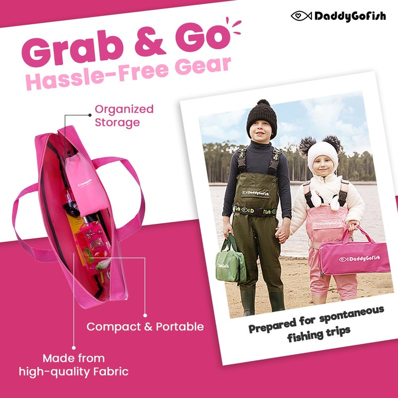 DaddyGoFish Kids Fishing Pole - Rod Reel Combo Tackle Box Starter Set - First Year Small Dock Gear Kit for Boys Girls Toddler Youth Age Beginner Little Children Junior Anglers (Pink, 5ft) - Image 5